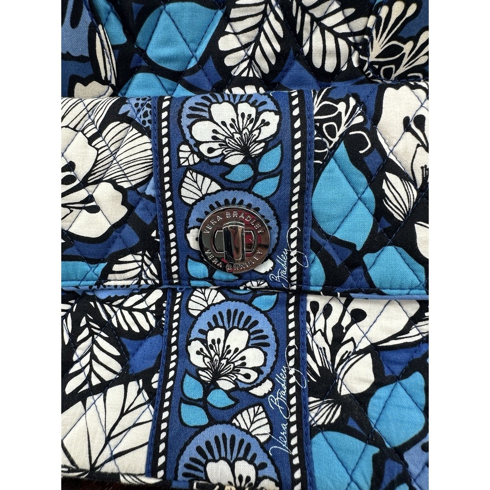 VERA BRADLEY Glenna Satchel Blue Bayou Quilted Shoulder Bag With Wallet Retired - Picture 2 of 13